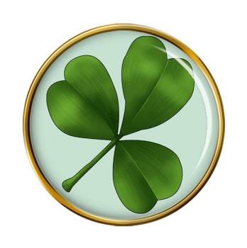 Lucky Irish Shamrock Round Pin Badge