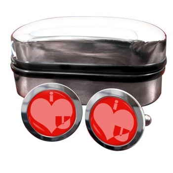 i Love u Round Cufflinks