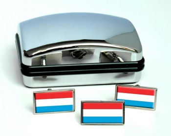 Grand-Duche de Luxembourg Flag Cufflink and Tie Pin Set