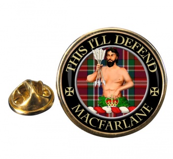 Macfarlane ancient Scottish Clan Round Pin Badge