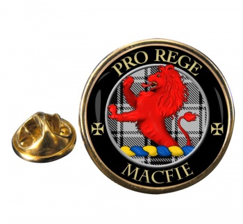 Macfie ancient Scottish Clan Round Pin Badge