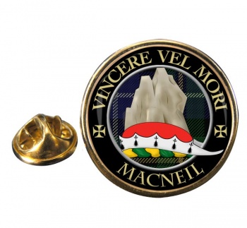 Macneil Latin Scottish Clan Round Pin Badge