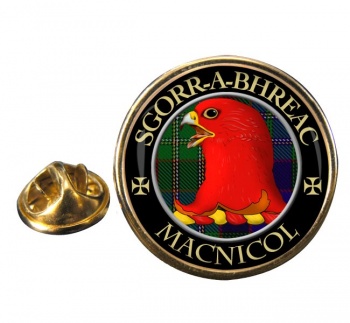 MacNicol Scottish Clan Round Pin Badge