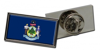 Maine Flag Pin Badge