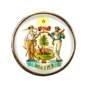 Maine Round Pin Badge