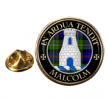 Malcolm Scottish Clan Round Pin Badge
