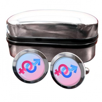 Mars and Venus Male and Female Love Match Round Cufflinks