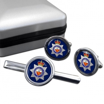 Manchester City Police Round Cufflink and Tie Clip Set