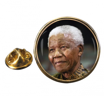 Nelson Mandela Round Pin Badge