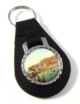 Margate Harbour Leather Key Fob