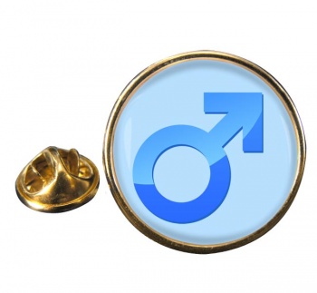 Mars Male Symbol Round Pin Badge