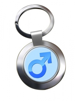 Mars Male Symbol Chrome Key Ring
