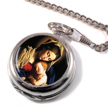 Holy Mother Mary and Baby Jesus Pocket Watch