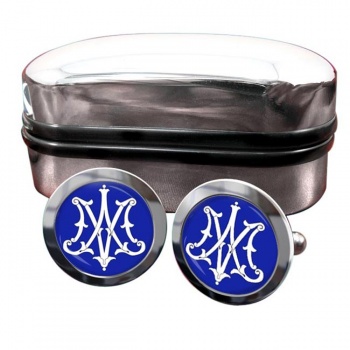 Monogram of Mother Mary Round Cufflinks