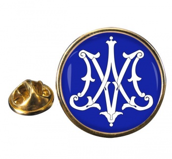Monogram of Mother Mary Round Pin Badge
