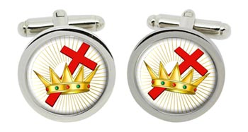 Chivalric Rite Masonic Order Cufflinks in Chrome Box