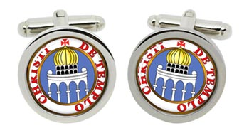 Knights Templar Seal Reverse Cufflinks in Chrome Box