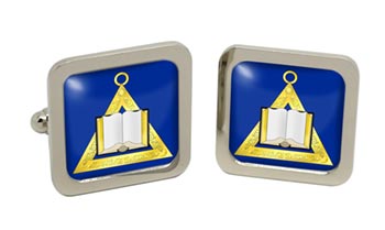 Masonic Lodge Chaplain Square Cufflinks in Chrome Box