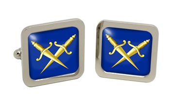 Masonic Lodge Inner Guard Square Cufflinks in Chrome Box