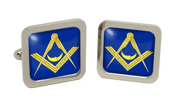 Masonic Lodge Junior Deacon Square Cufflinks in Chrome Box