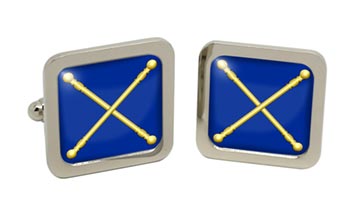 Masonic Lodge Marshal Square Cufflinks in Chrome Box