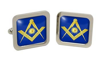 Masonic Lodge Senior Deacon Square Cufflinks in Chrome Box
