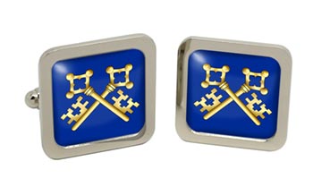 Masonic Lodge Treasurer Square Cufflinks in Chrome Box