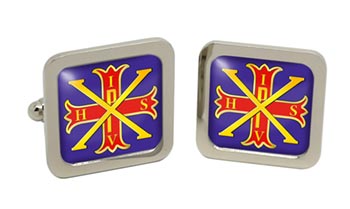 Red Cross of Constantine Square Cufflinks in Chrome Box