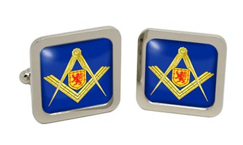 Scottish Masons Square Cufflinks in Chrome Box