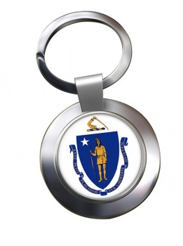 Massachusetts Metal Key Ring