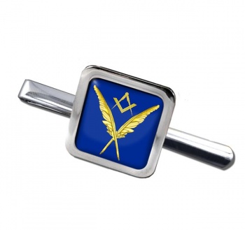 Masonic Lodge Secretary Square Tie Clip