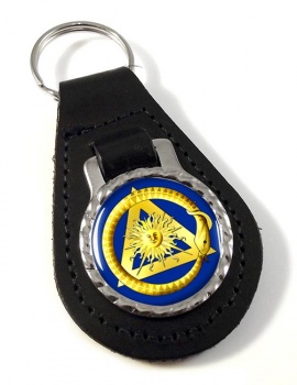 Masonic serpent Leather Key Fob