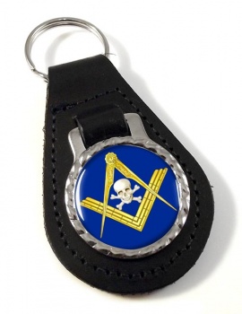 Masonic Skull Leather Key Fob