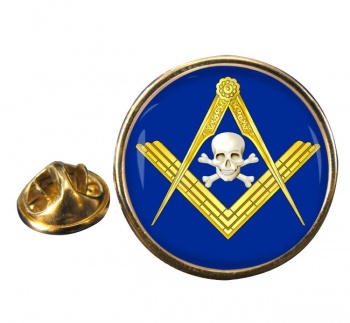 Masonic Skull Round Pin Badge