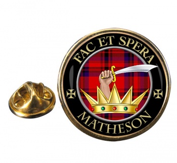 Matheson Scottish Clan Round Pin Badge