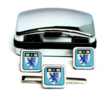 Middlesbrough (England) Square Cufflink and Tie Clip Set