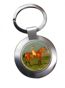 Racehorse Menmon with William Scott up Chrome Key Ring