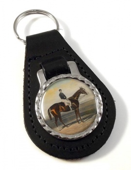 Racehorse Meteor W. Scott up Leather Key Fob