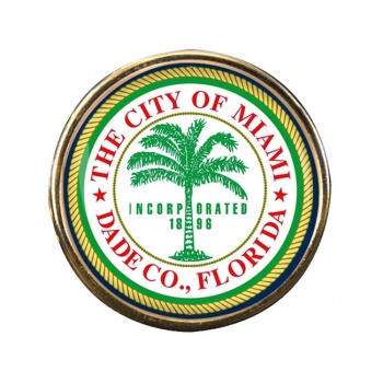 Miami FL Round Pin Badge