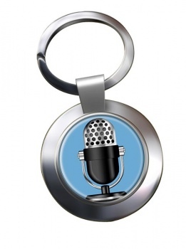 Microphone Chrome Key Ring