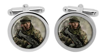 Special Forces Illustration Cufflinks in Chrome Box