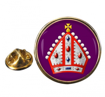 Bishop's Mitre Round Pin Badge
