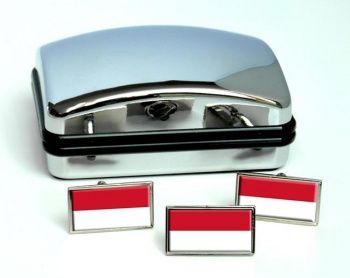 Monaco Flag Cufflink and Tie Pin Set