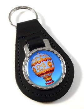 Montgolfier Hot Air Balloon Leather Key Fob