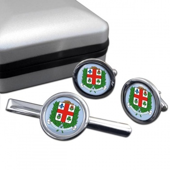 Montreal (Canada) Round Cufflink and Tie Clip Set