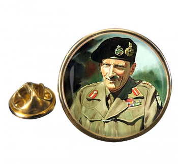 Field Marshal Bernard Law Montgomery Round Pin Badge