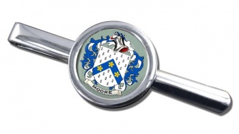 Moore English Coat of Arms Round Tie Clip