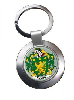 Moore Irish Coat of Arms Chrome Key Ring
