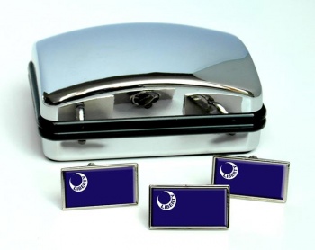 Fort Moultrie SC Flag Cufflink and Tie Pin Set