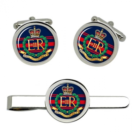 Corps of Royal Military Police (RMP), British Army ER Cufflinks and Tie Clip Set